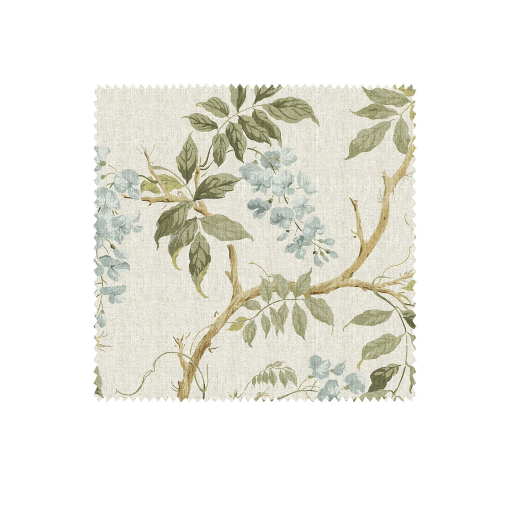 ENGLISH VILLA  LIGHT GREEN GREY FLOWER  PRINTED SOFA FABRICS