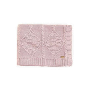 Cable Moss Knitted AC Throw Blanket Dull Rose