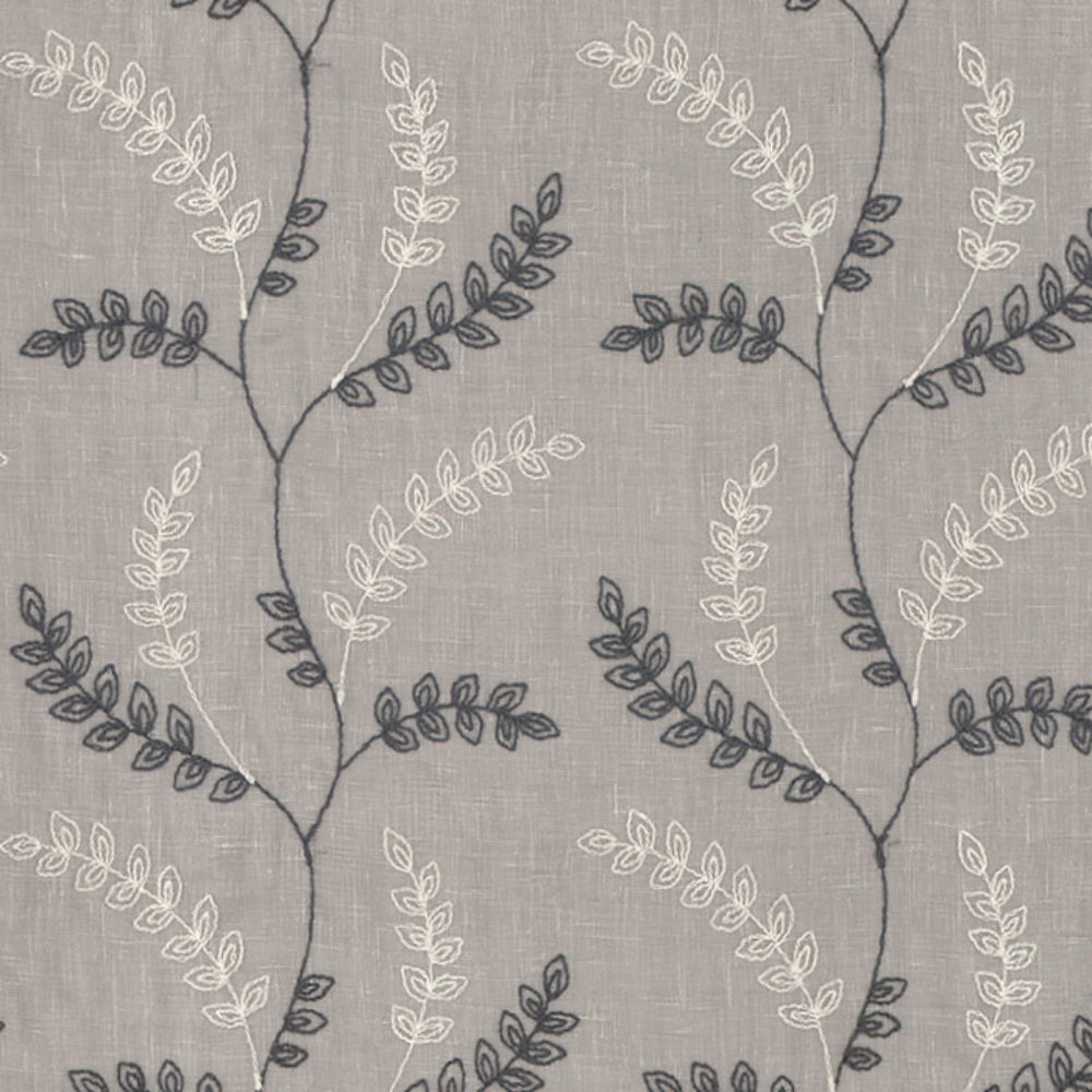 LUCY EMBROIDERY POLYESTER LEAF ALOWER SHEER CURTAIN FABRIC