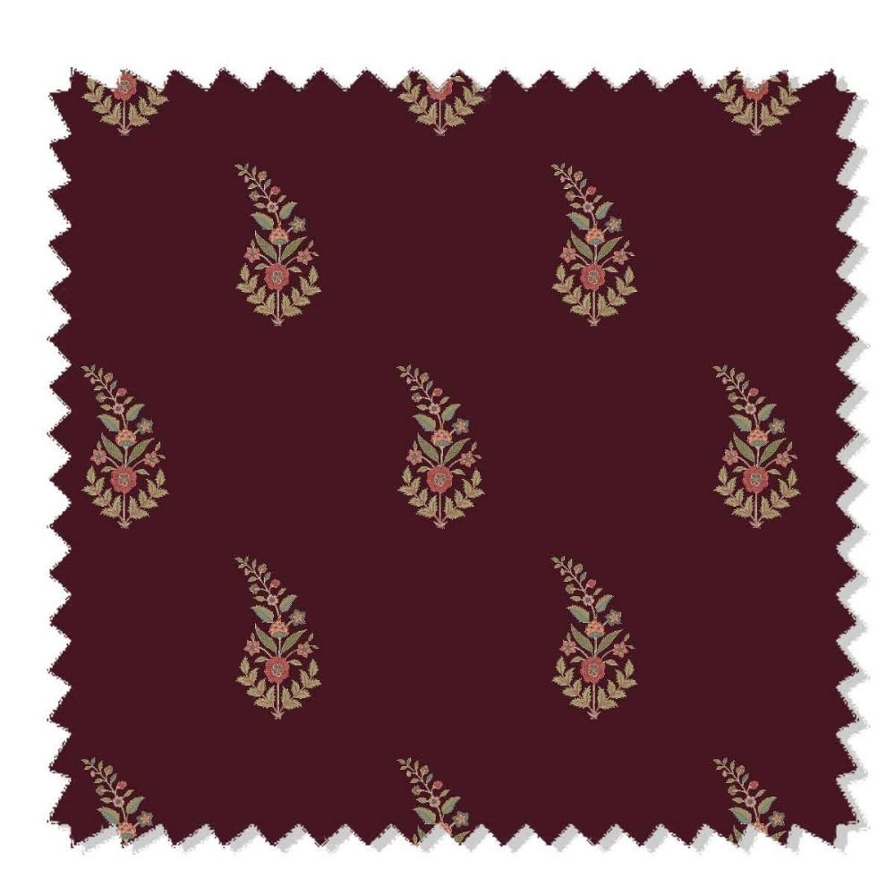 DURBAR VELVETS UPHOLSTERY POLYESTER  GEOMETRIC RED FABRICS 926