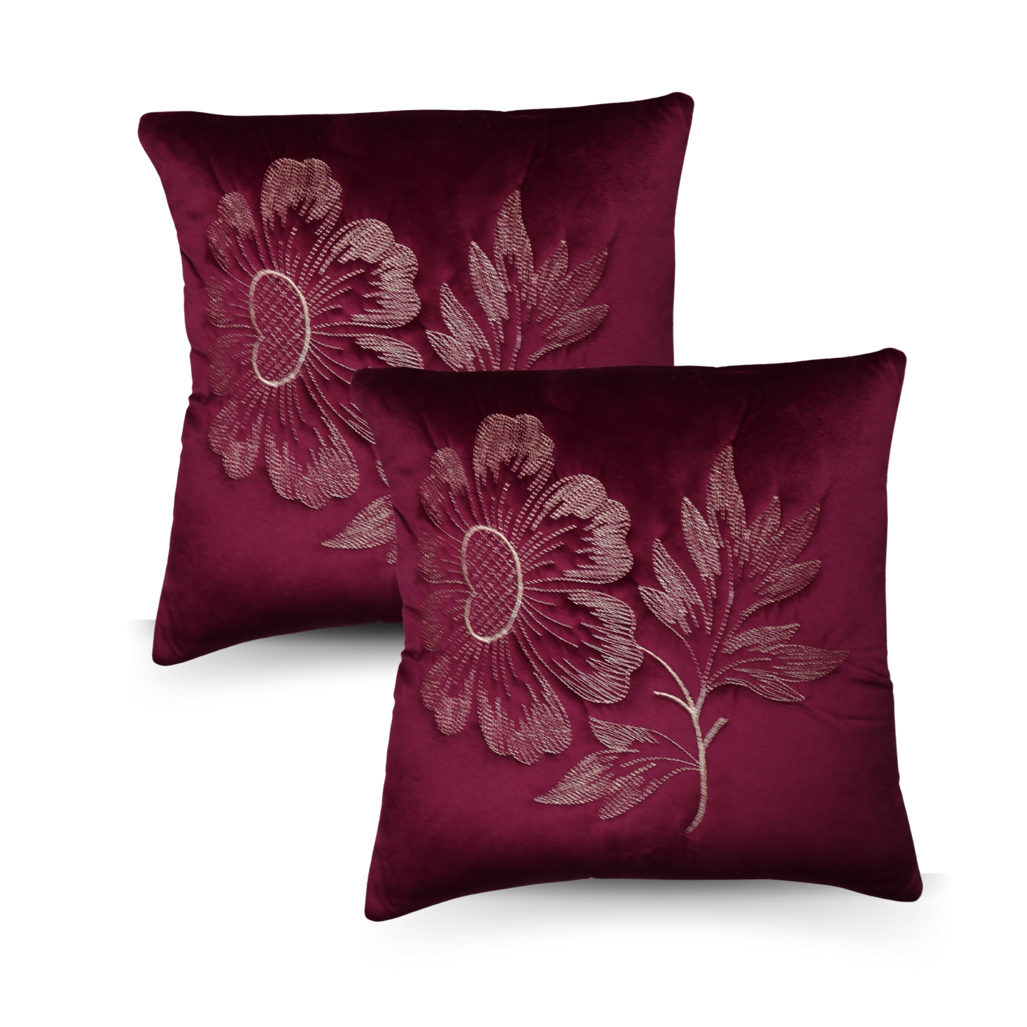 VELVET GOLDEN FLOWER CUSHION COVER