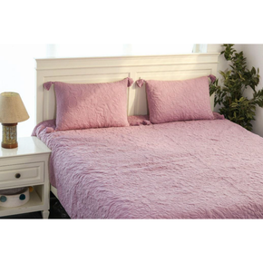 Summer Beauty King Size Bed Cover & 2 Pillow Covers (Set Of 3) Lavender