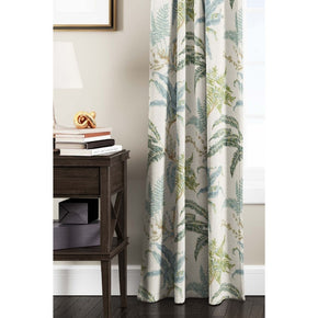 ENGLISH COTTAGE PRINT BLUE BIG LEAF  CURTAINS FABRICS