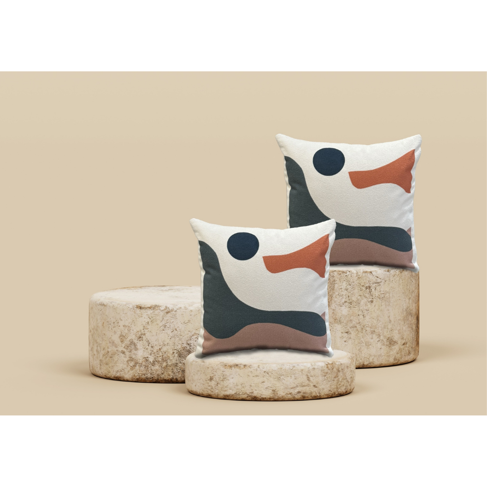 Printed Cushion Cover Conceal Zip CIRCLE  A BROWN