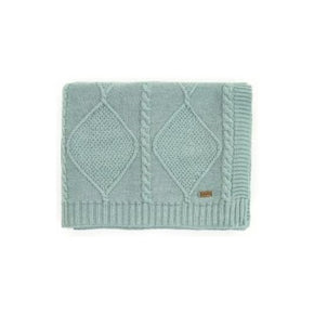 Cable Moss Knitted AC Throw Blanket Dull Blue