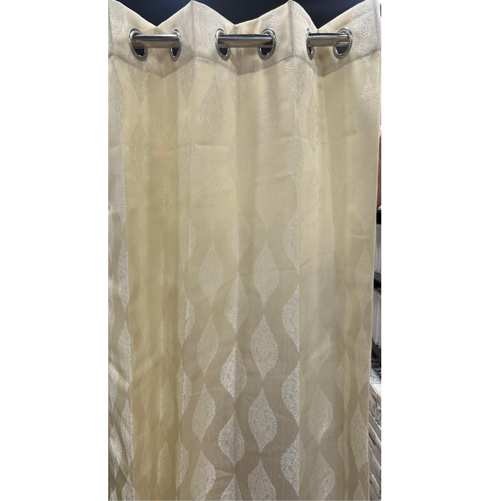 Premium Ready Curtain – Beige Jacquard  Mirage Wave Design