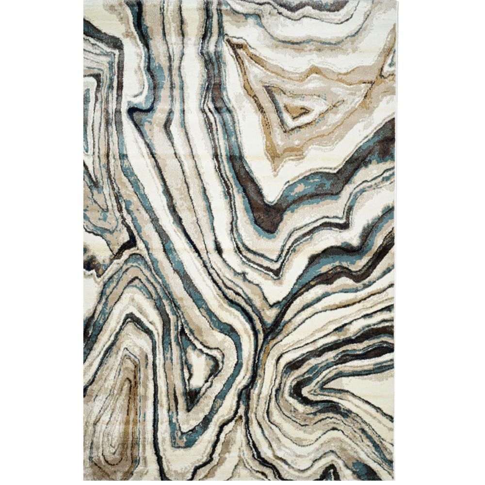 CALYPSO CARPET  ZIGZAG BLUE GRAY W