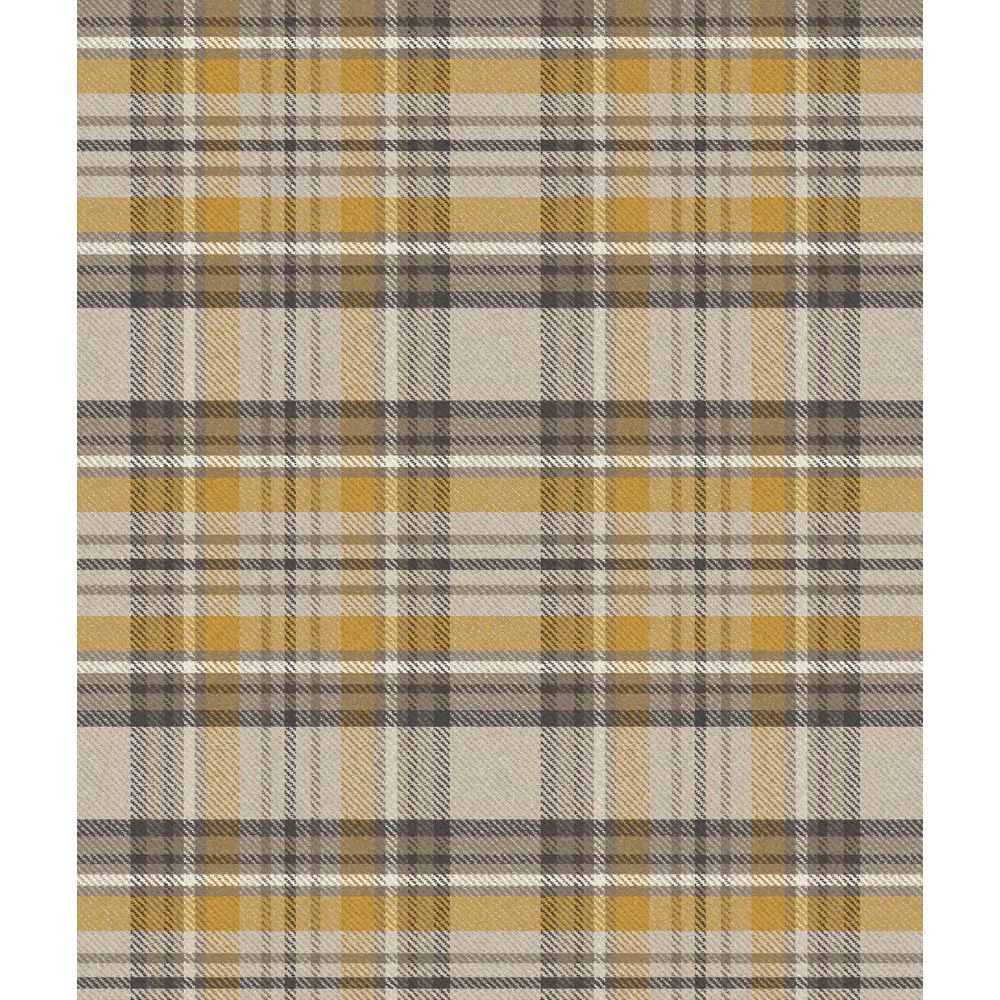 Mulberry YELLOW BROWN CHECK POLYESTER Sofa Febric