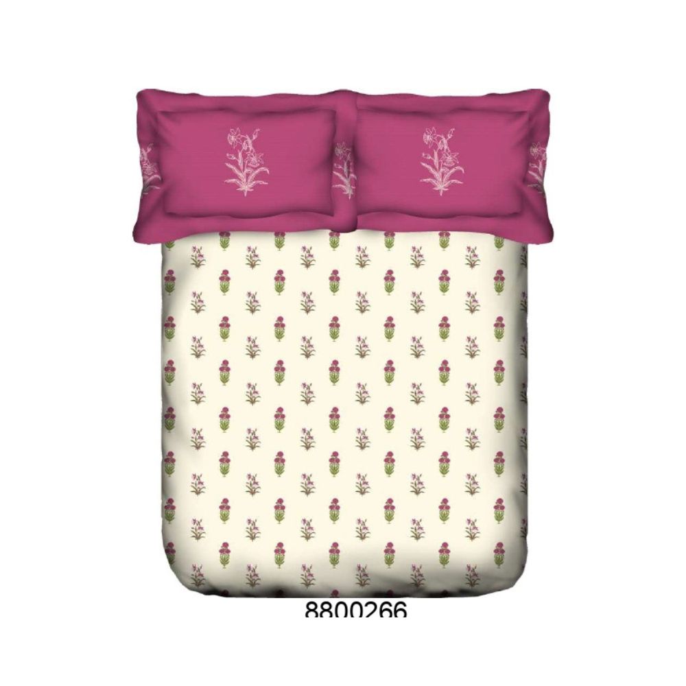 DAZZLE SUPER SOFT COTTON PRINTED BEIGE  DOUBLE  BEDSHEET