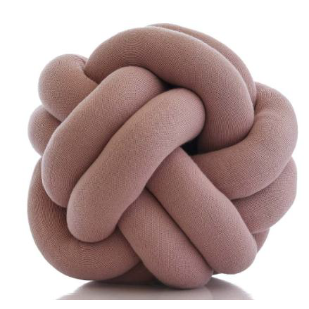 Nodo-Cotton Knitted Shaped Cushion Cameo Pink