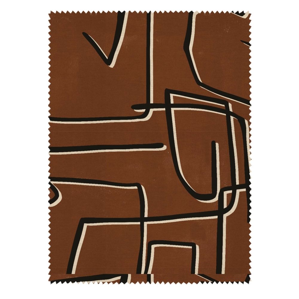 BEYOND BLACK POLYESTER BROWN  ZIGZAG SOFA FABRIC 125