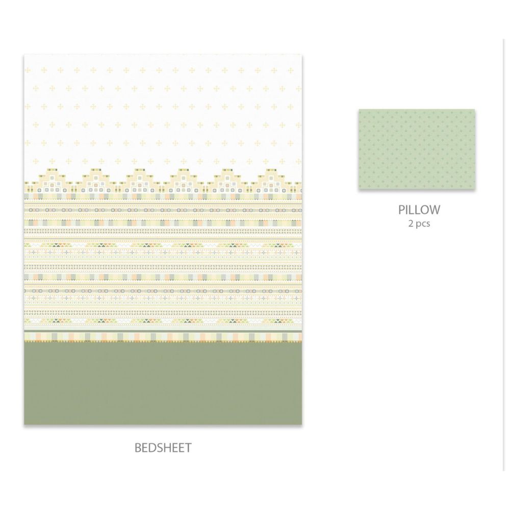 SANSKRITI SHISHA OLIVE BHARAT KING SIZE BEDSHEET