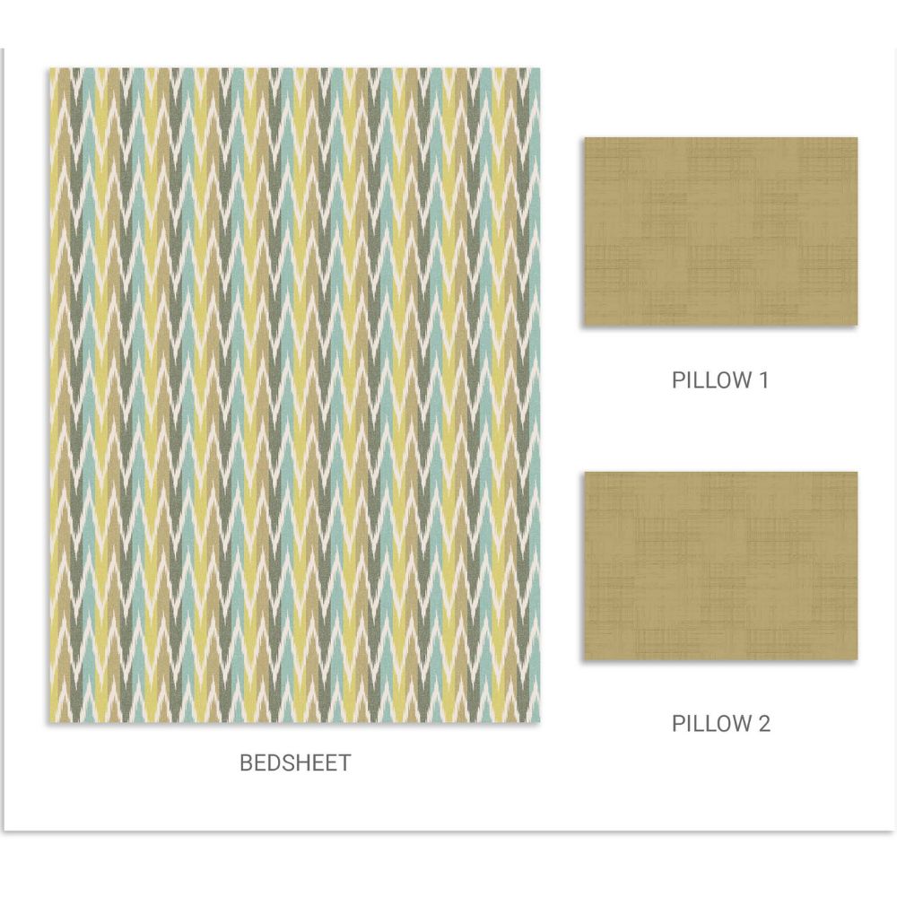 DELLA GREEN COTTON PRINT QUEEN SIZE BEDSHEET