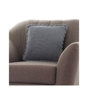 Transfer Knit with Hand Crochet Border Cotton Knitted Decorative Cushion Cover
