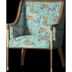 GUJARAT JEWEL COTTON MAHARAJA PT PRINTED GREY ELEPHANT CHAIR FABRICS