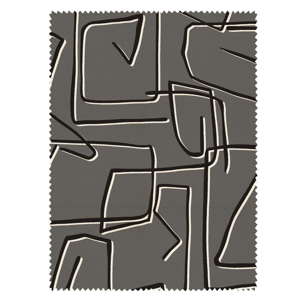 BEYOND BLACK ZIG ZAG GREY POLYESTER SOFA  FABRIC