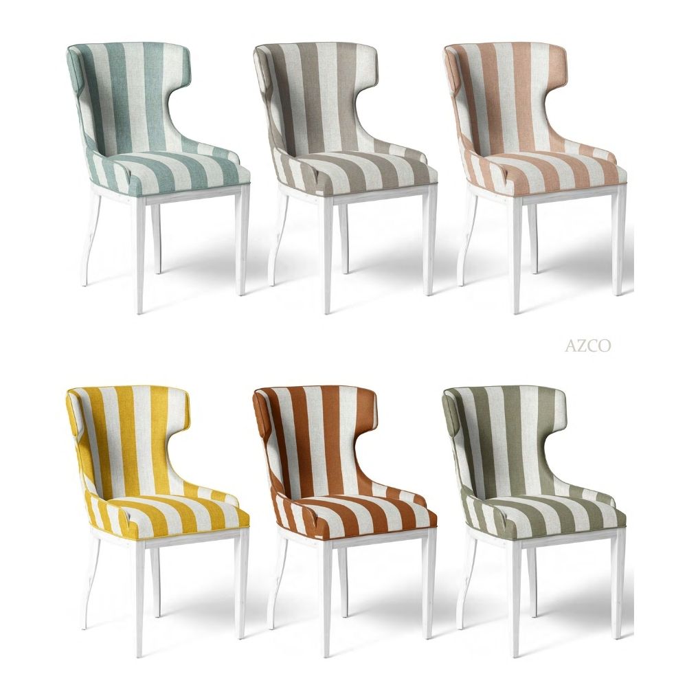 THE WHITE UPHOLSTERY BIG STRIPE  FABRICS  POLYESTER LINEN STRIPE