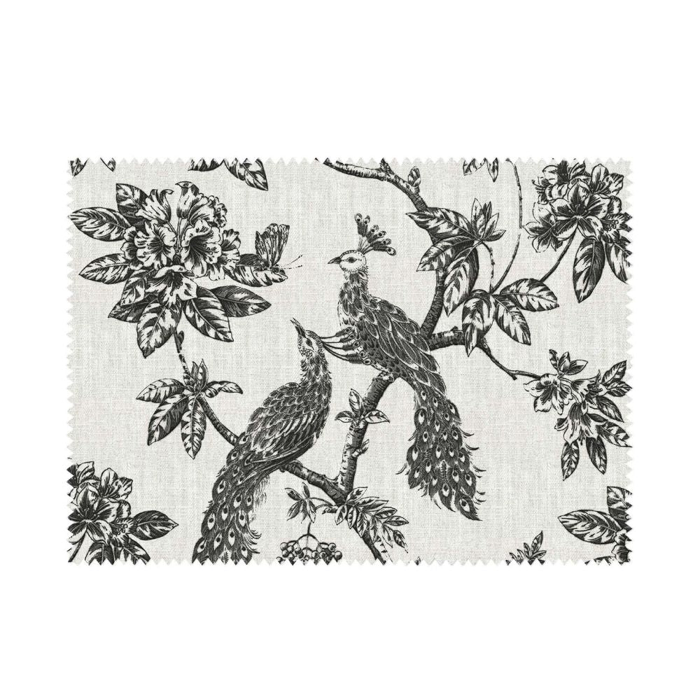 THE BLACK CONCEPT II PEACOCK PRINT UPHOLSTERY  FABRICS