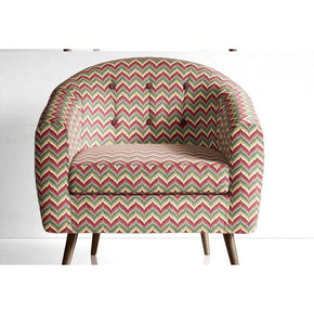 DURBAR VELVETS UPHOLSTERY POLYESTER  ZIGZAG RED FABRICS 933