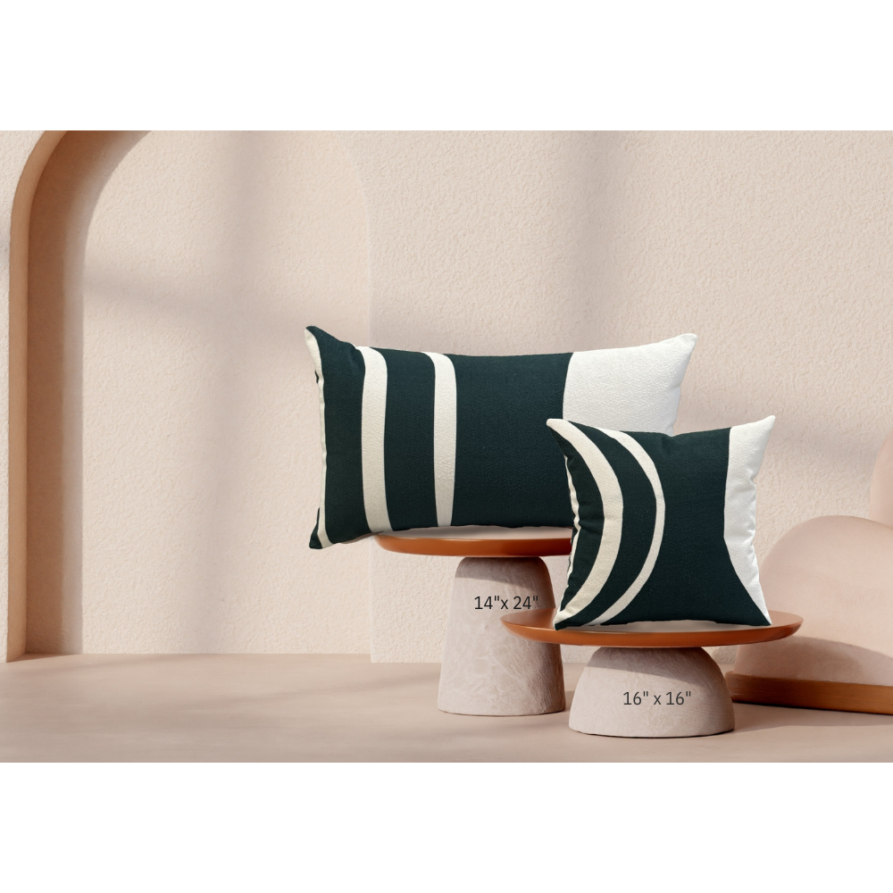 Printed Cushion Cover Conceal Zip GEOMETRIC MOON CUT D