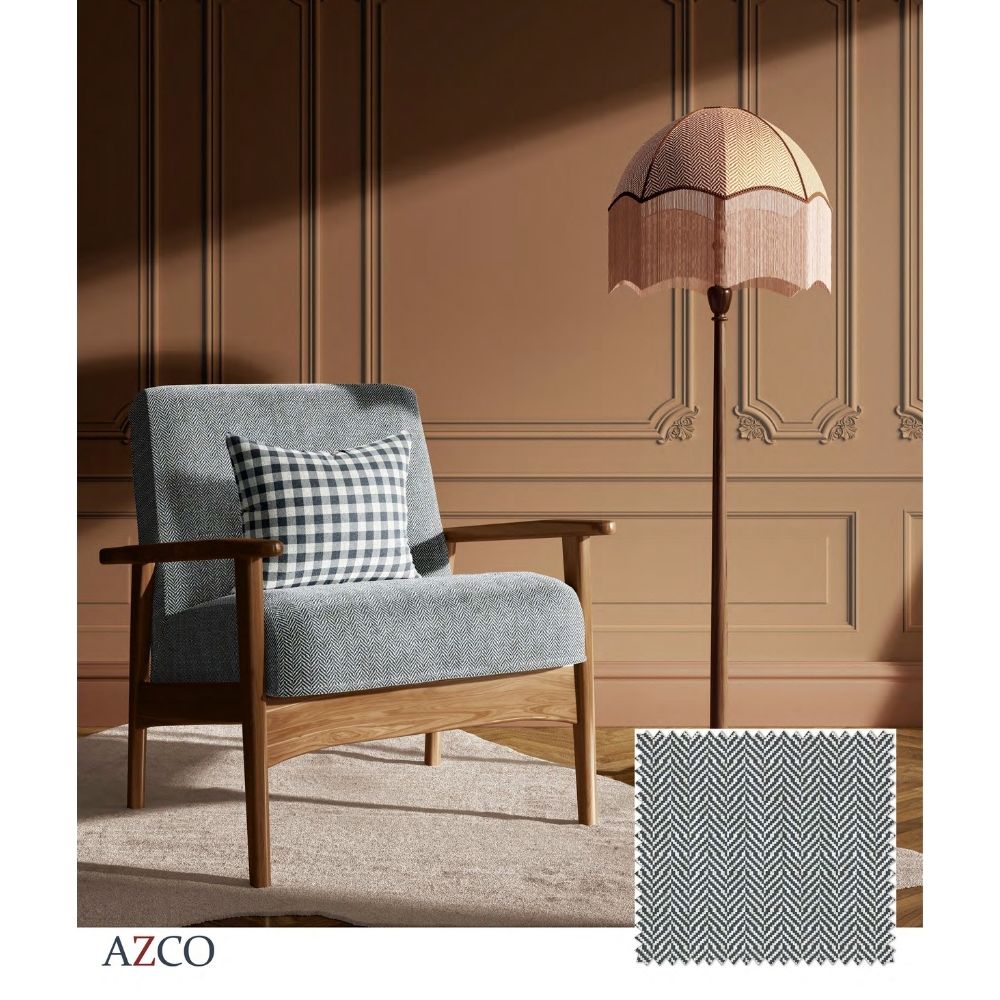 THE WHITE UPHOLSTERY  POLYESTER LINEN POLYESTER HERRINGBONE FABRICS