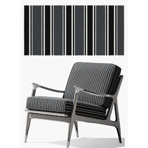 BEYOND BLACK  POLYESTER STRIPES GRAY BLACK SOFA FABRIC 122