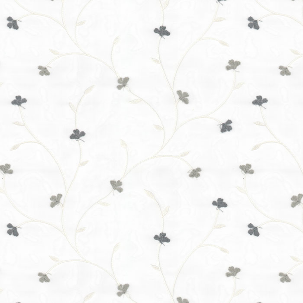 EMBROIDERY MAJESTIC LEAF ALLOWER POLYESTER SHEER CURTAIN FABRICS  B