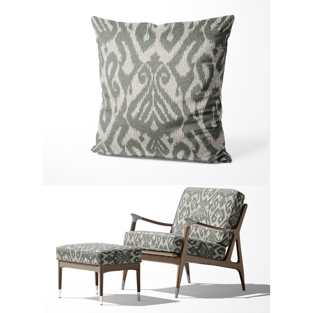 IKAT-II GEOMETRIC GRAY UPHOLSTERY AND CUSHION COVER  FABRICS