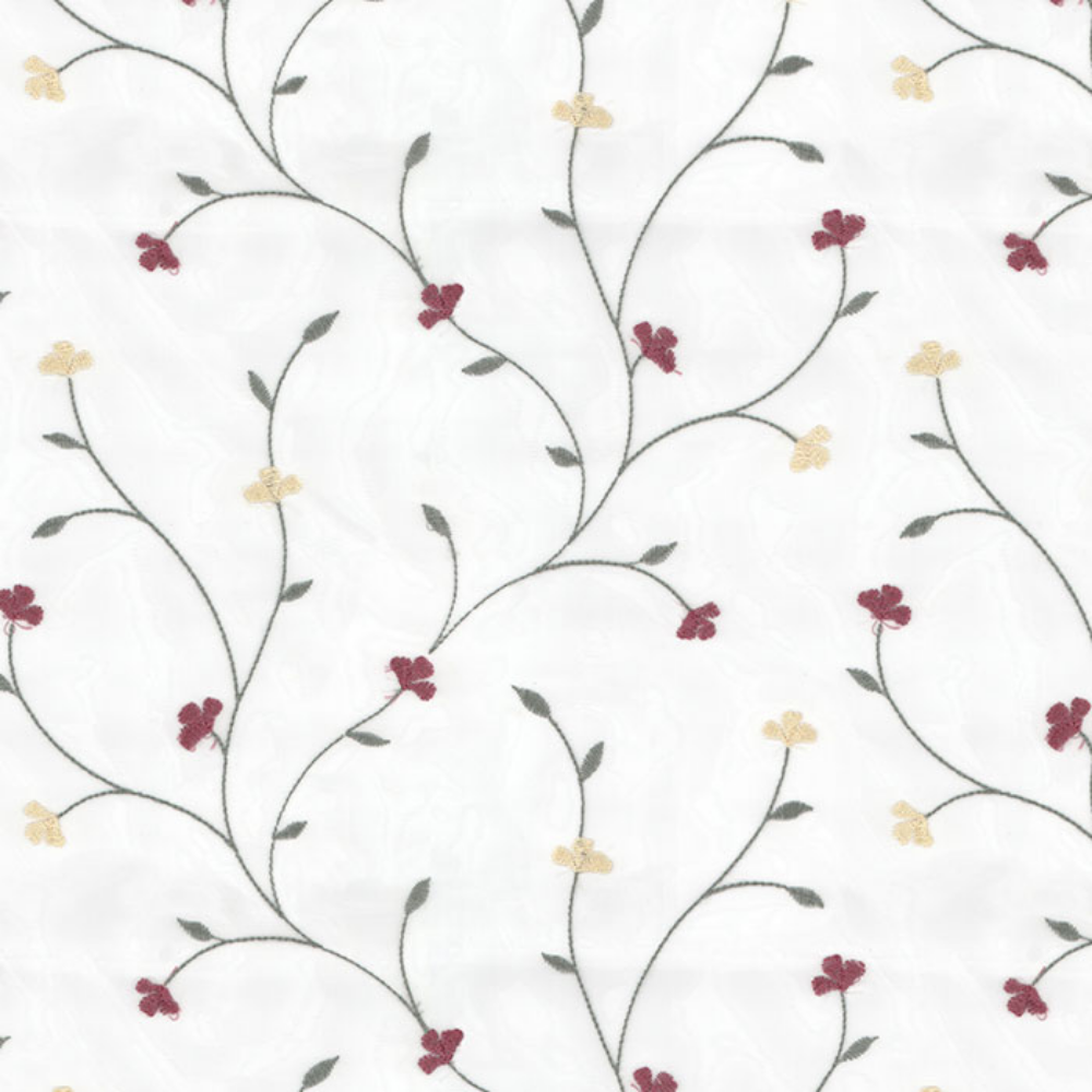 EMBROIDERY MAJESTIC LEAF ALLOWER POLYESTER SHEER CURTAIN FABRICS  B