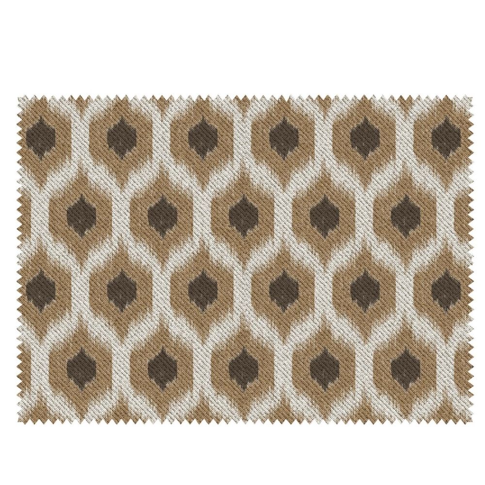 IKAT-II  UPHOLSTRY AND CUSHION COVER  FABRICS GEOMETRIC BROWN
