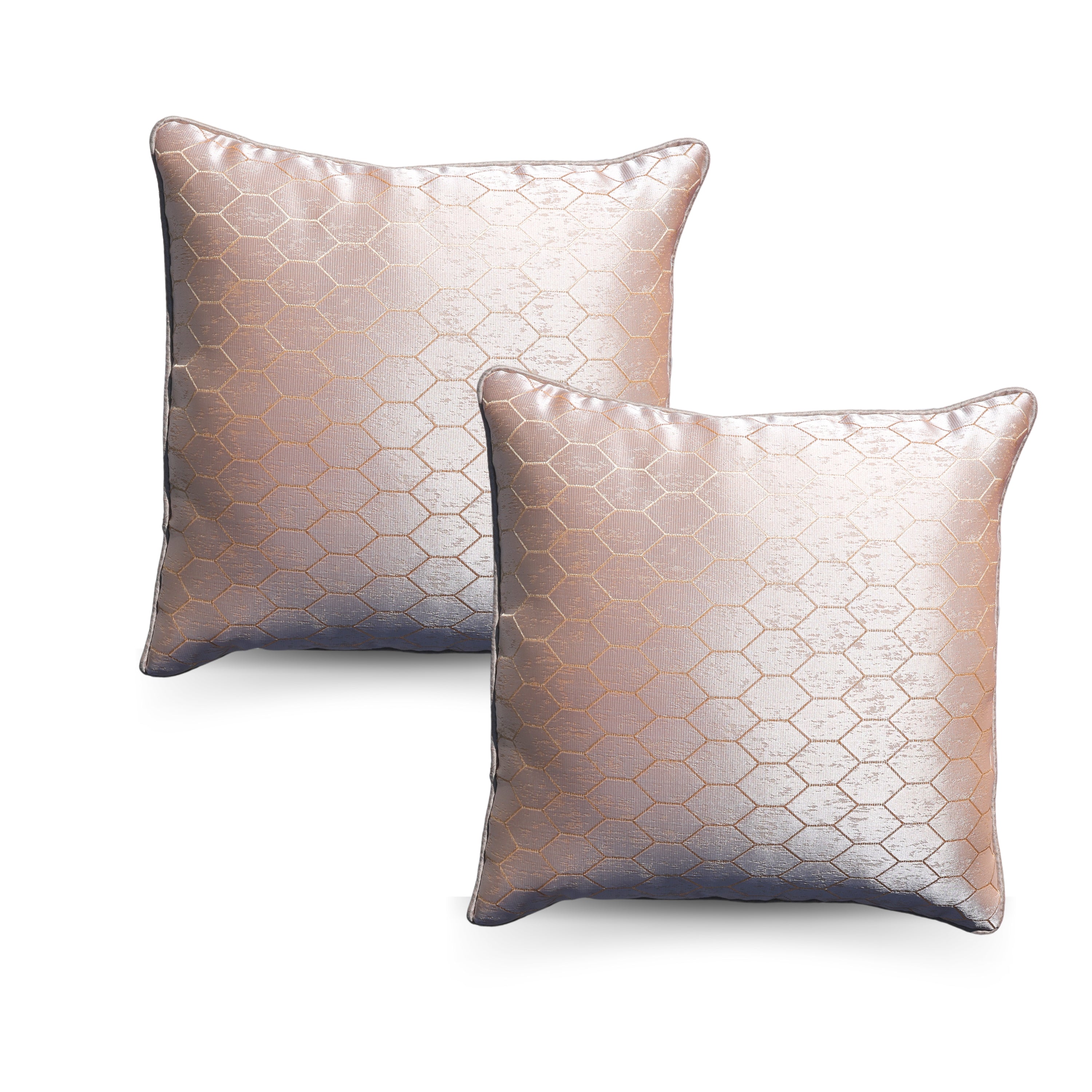 POLY SILK FABRIC GEOMETRIC EMBROIDED CUSHION COVER