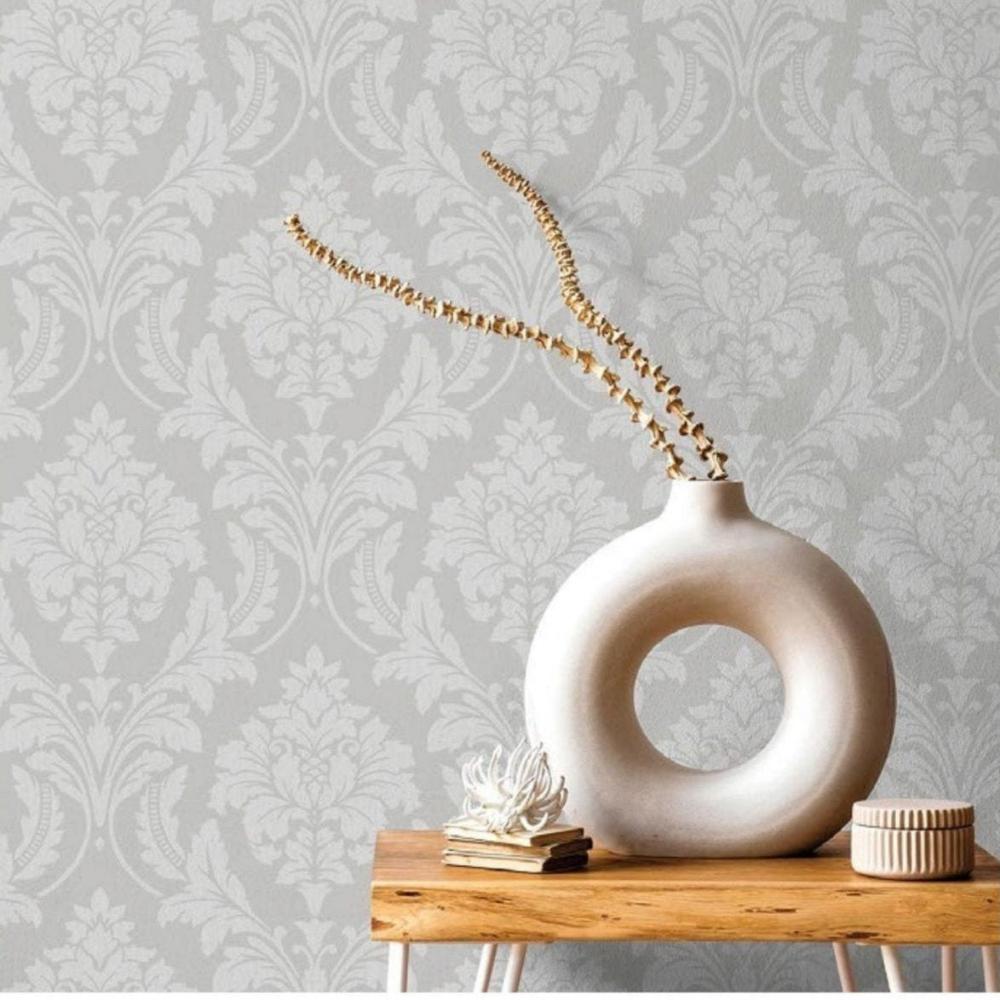 HERA  GEOMETRIC SILVER HOME DEDCOR WALL COVER WALLPAPER