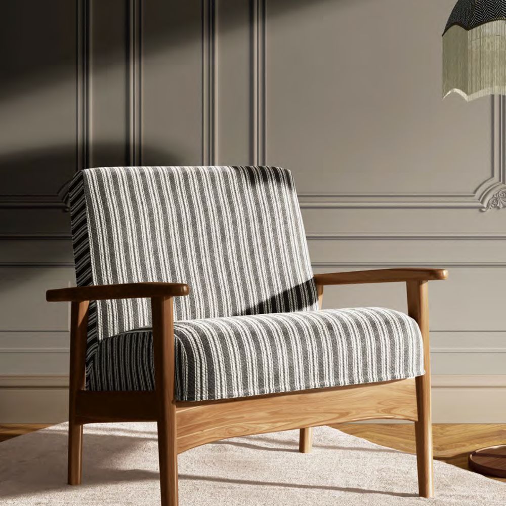 TRENDY  BLACK WHITE STRIPE SOFA FABRIC