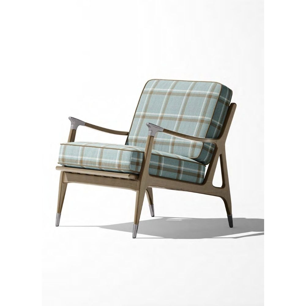 INDIAN SUMMER LIGHT BLUE CHECKS  SOFA FABRICS