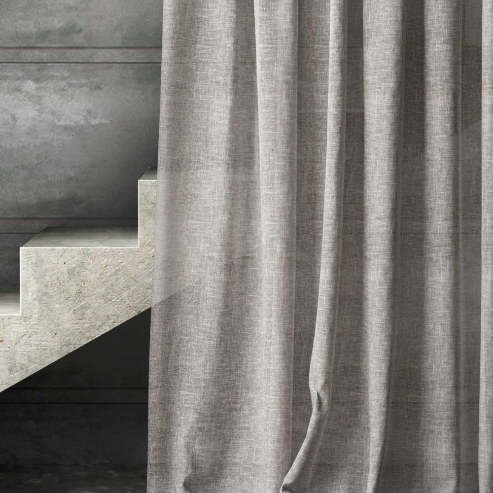 ALMA POLYESTER SHEER CURTAIN  FABRICS  TEXTURE SILVER