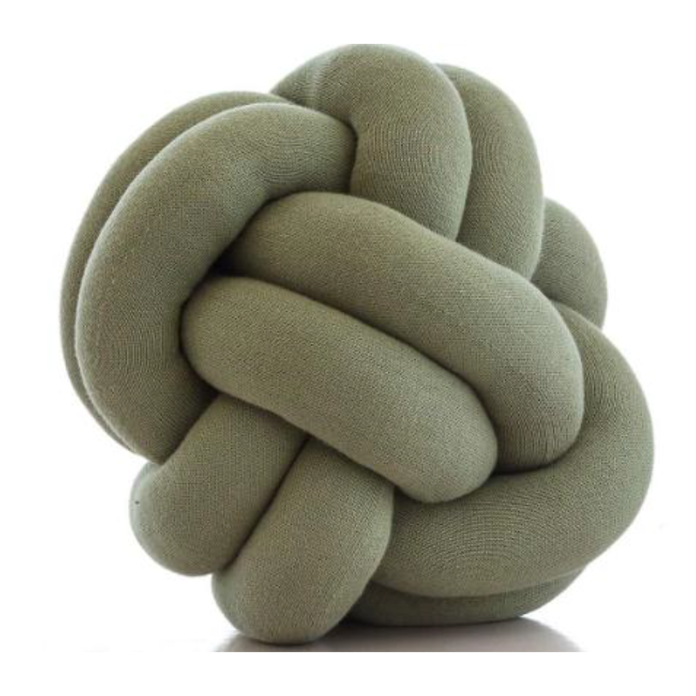 Nodo-Cotton Knitted Shaped Cushion Pistachio Green