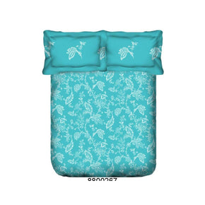 DAZZLE PRINTED SUPER SOFT COTTON LIGHT BLUE DOUBLE BEDSHEET
