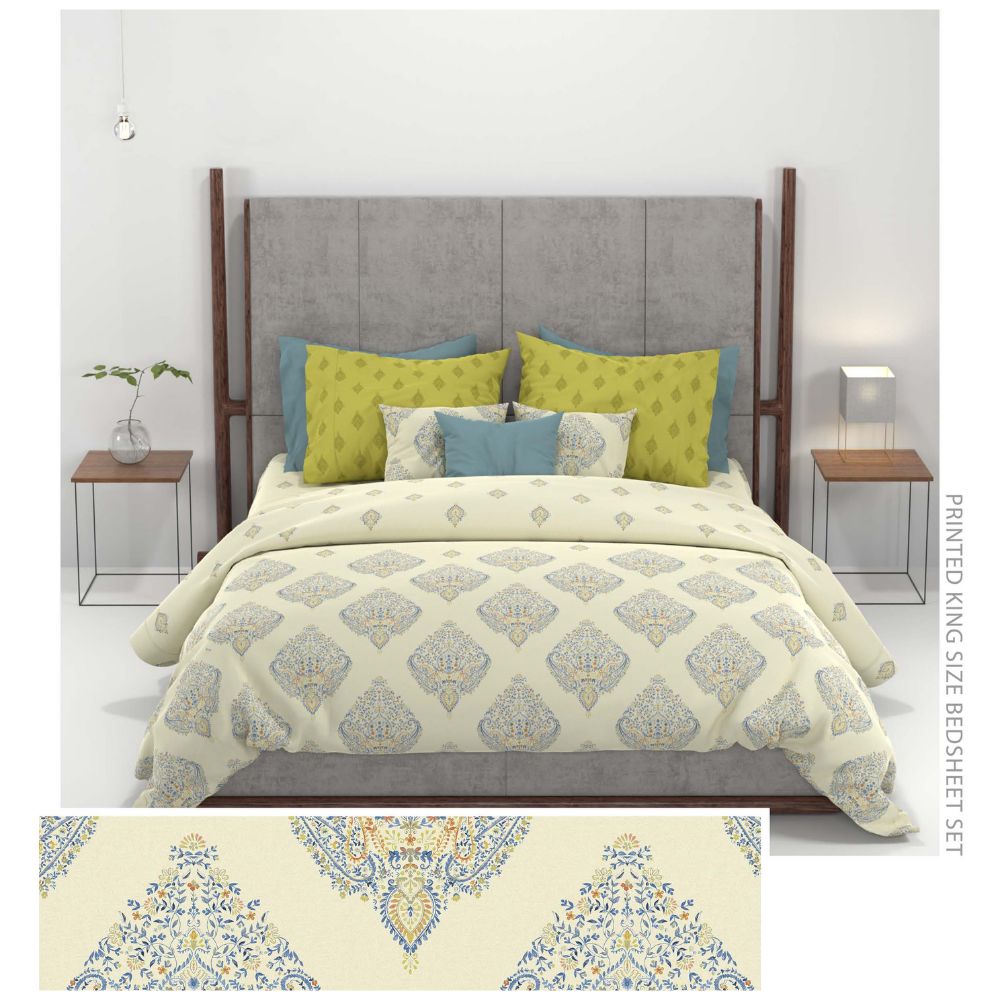 CARNIVAL GOLD AMBI GREEN KING SIZE BED SHEET