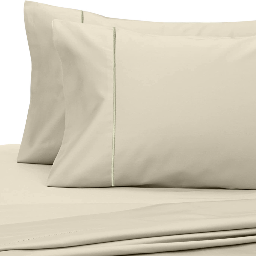 Oscar 100% cotton double bedsheet set : 400 105A Plaza Taupe SM