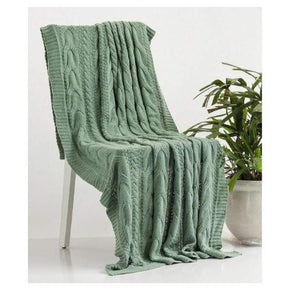 Classical Throw Knitted AC Throw Blanket pale whisper 100% cotton