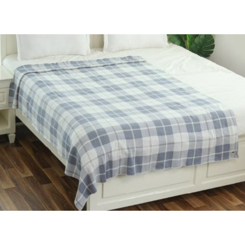 Plaid Single bed AC blanket & Dohar BLUE