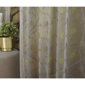 EMBROIDERY MAJESTIC Big leaf allover POLYESTER  SHEER CURTAIN  FABRICS  A