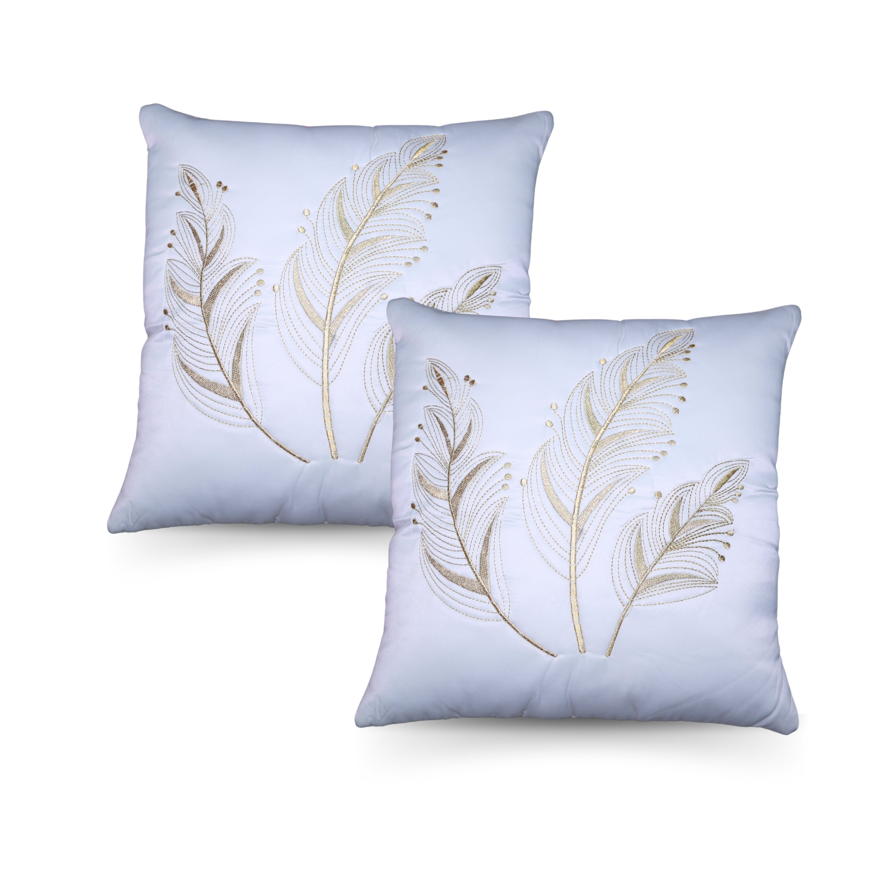 CUSHION COVER VELVET GOLD LEAF EMBROIDERY