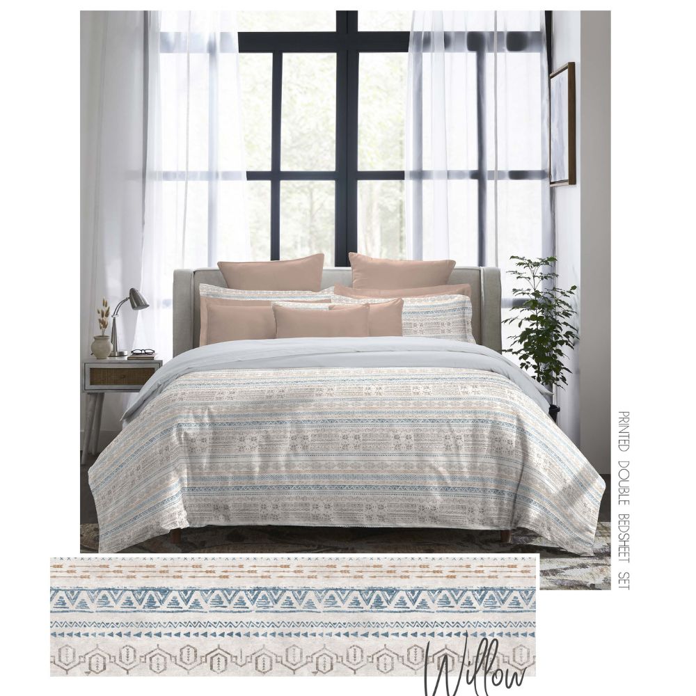 INDULGENCE WILLOW KING SIZE BED SHEET SET