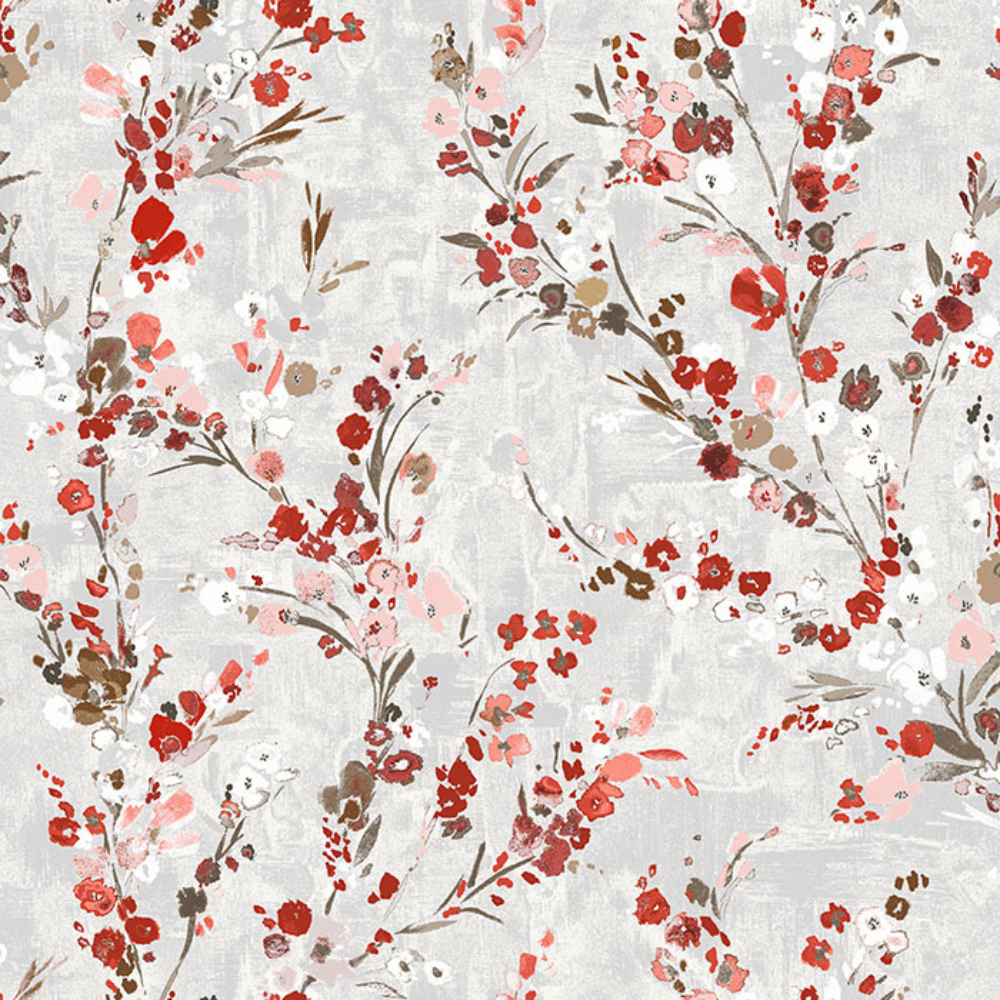 EXPRESSION PRINT BIG LEAF BROWN MAIN CURTAIN  FABRIC