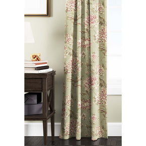 ENGLISH COTTAGE  LIGHT GREEN PRINT FLOWER CURTAIN FABRICS