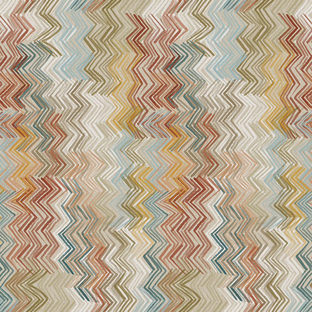 BARBADOS  POLYESTER PRINT ZIGZAG  MAIN CURTAIN FABRICS