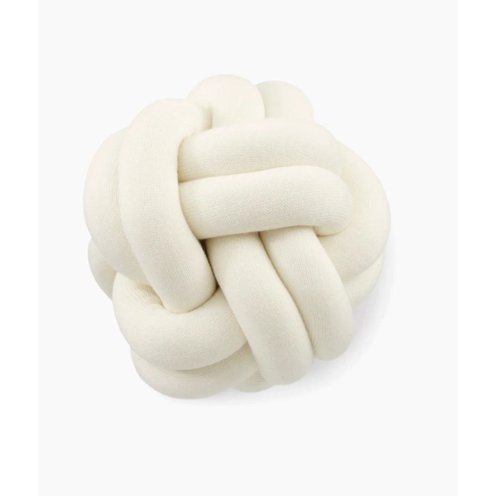 Nodo-Cotton Knitted Shaped Cushion Ivory