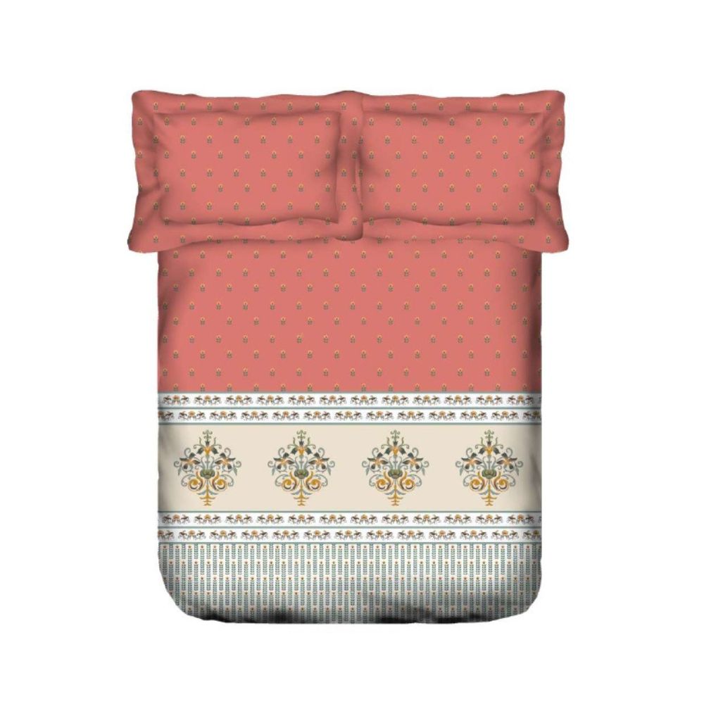 LAVENDER SUPER SOFT PRINTED MAHROON GEOMETRIC SUPER KING SIZE  BEDSHEET