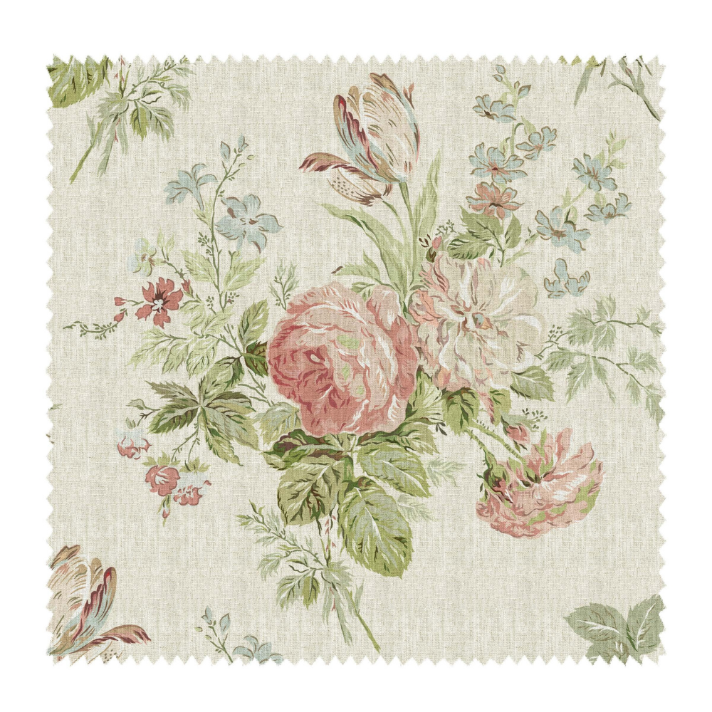 ENGLISH VILLA FLOWER PRINT BEIGE SOFA FABRICS